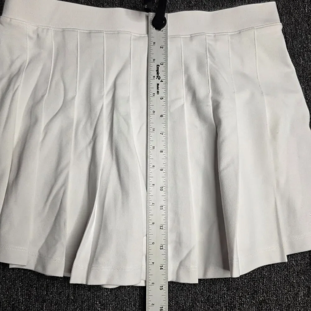 PINK Victoria’s Secret Women’s Skort Size L White Pleated Tennis Stretch